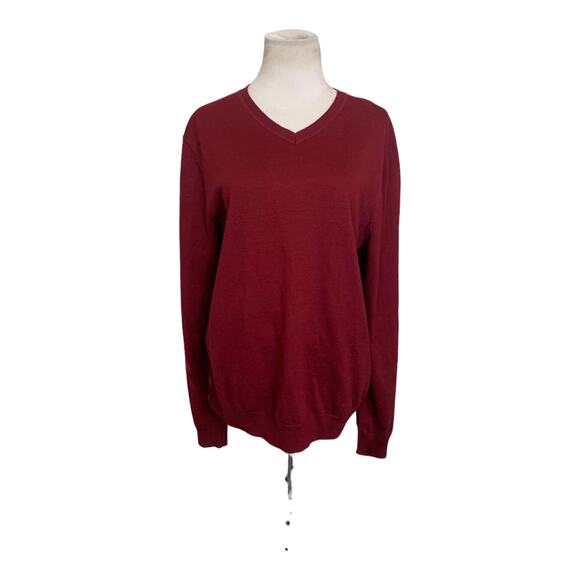 APT red v neck long sleeves sweater size XL - Picture 13 of 13